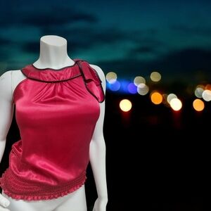 A. Byer Vibrant Red Satin Top